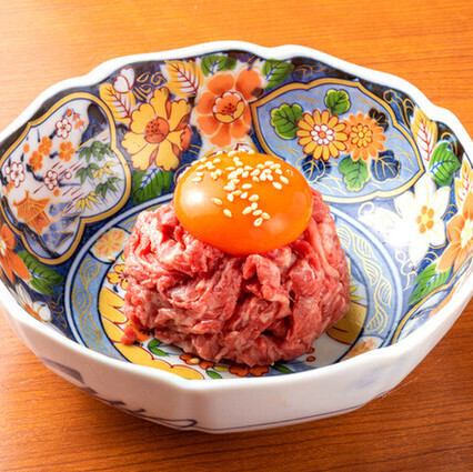 レアステーキユッケ風