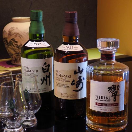 We have a wide selection of whiskeys that go well with Japanese food.