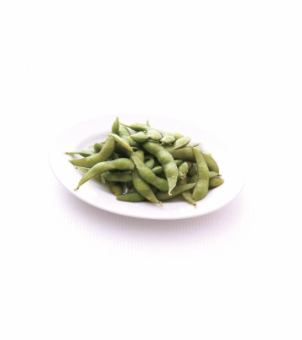 Green soybeans, potato fries