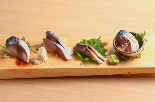 Assortment of 4 types of fatty mackerel for 1 person