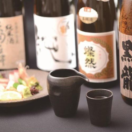 お寿司に合う日本酒や焼酎を種類豊富に取り揃え