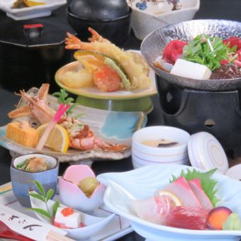 【ランチコース】3500円((税込))　天ぷら・刺身・鍋・小鉢3種♪ランチネット予約は火・木