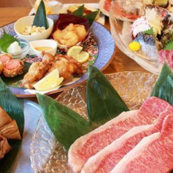 [2 hours all-you-can-drink included] 6,600 yen total 11 dishes Domestic beef steak & 7 kinds of fresh fish Kiwami course