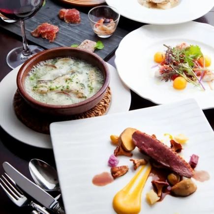 [For birthdays and anniversaries...] Degustation course with sparkling wine and dessert plate 10,000 yen