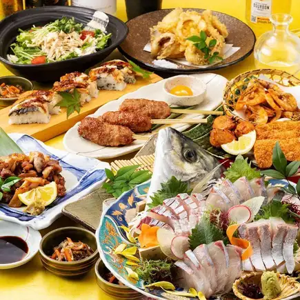 夏宴会【睡蓮(すいれん)】活〆豊後アジ造や親鶏焼、月見つくね串や鰻寿司等《120分飲み放題付》