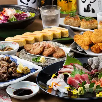[Sunday-Thursday Only] Winter Banquet [Shimotsuki]: Selected sashimi, grilled chicken thigh, and monkfish [120-minute all-you-can-drink included]