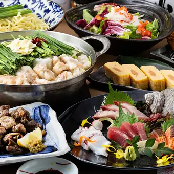 [Sunday-Thursday Only] Winter Banquet [Yuzu] Hakata Motsunabe (offal hot pot), carefully selected sashimi, and deep-fried monkfish [120-minute all-you-can-drink included]