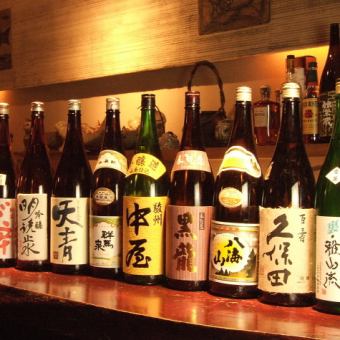 【歓送迎会に】　浮浪雲おすすめ！地酒と本格焼酎40種類飲み放題コース　6000円（税込）