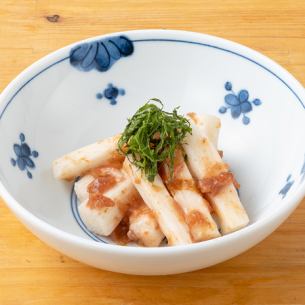 Chinese yam with plum and bonito flakes