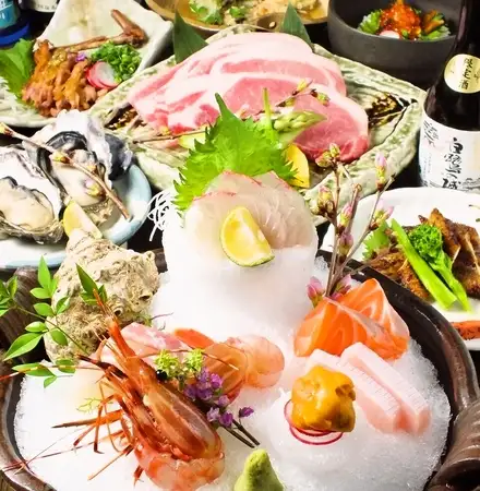 Enjoy fresh seafood caught in the Seto Inland Sea, such as conger eel, and carefully selected ingredients like Tajima beef...