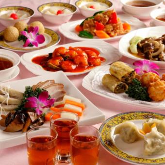 【最受歡迎！】對「上海套餐」豐富的內容和份量感到滿意，10道菜，7000日元