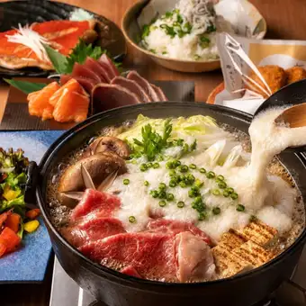 December Year-End Party [Full Enjoyment Course] 3 hours all-you-can-drink x 8 dishes, including beef and Shinshu grated yam hot pot, etc. 6000 yen