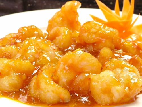 Shrimp seafood ankake / shrimp aurora sauce / shrimp sweet and sour sauce / shrimp chili sauce