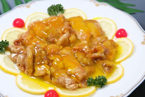 Lemon sauce of young chicken / stir-fried seasonal vegetables and young chicken