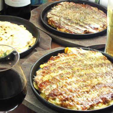 You can also enjoy okonomiyaki♪ Kaede course 2750 yen + 1650 yen all-you-can-drink 100 minutes [tax included]