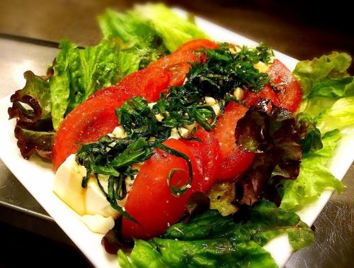 Tomato and Tofu Salad / Mizuna and Jako Salad