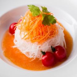 Fresh Vegetables: Carrot Dressing, Warm Egg and Radish Salad
