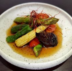 素揚げ野菜の揚げびたし