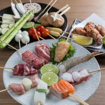 米粉の串かつとおばんざいのコース　税込3500円