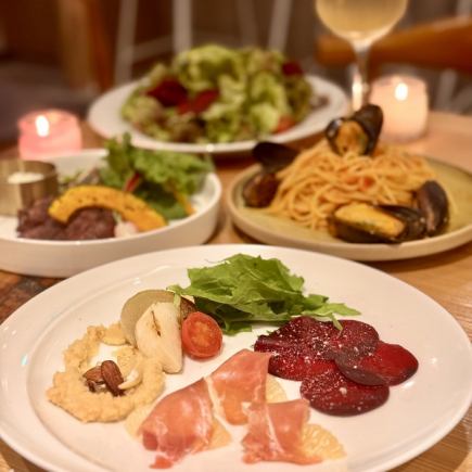 【飲み放題付き】3種のデトックス前菜でヘルシー&極上ステーキもBellaコース(女性限定)全7品