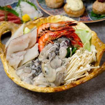 【3小时畅饮】9道菜套餐,可选择海鲜火锅或内脏火锅等火锅。“欢迎/告别派对/新年派对套餐” 4,480日元