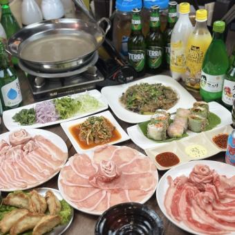 3/1~ [For farewell and welcome parties!] Korean shabu-shabu and seafood course ◎ All-you-can-drink included 5,500 yen tax included [Luxurious and satisfying]