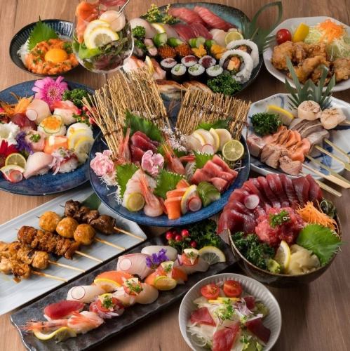 宴会などにおススメ★120飲み放題付き【当店1番人気!!BE鮮コース】クーポン利用で5,800円⇒4800円に♪