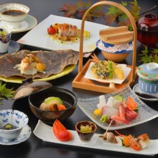 午餐怀石料理【小手鞠】怀石料理10道菜品4,400日元（含税）
