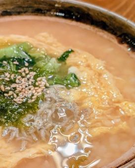 広島菜と音戸ちりめんの雑炊