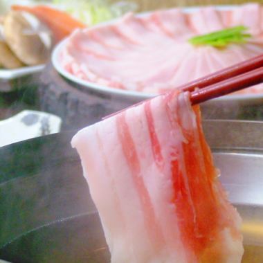 【县产黑猪肉涮锅套餐】共8道菜+2.5小时【无限畅饮】⇒5000日元