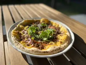 ★甜辣肉末南瓜奶油披萨