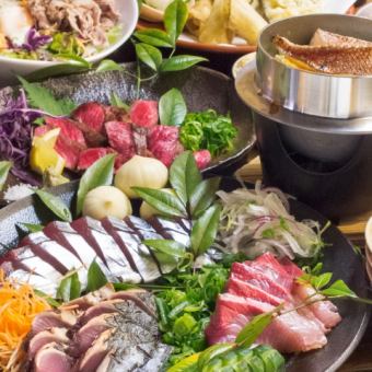 盐炖五花肉和鲜鱼生牛肉片♪无限畅饮套餐 4,300日元（10种） 5,000日元（11种） ◆基本2小时