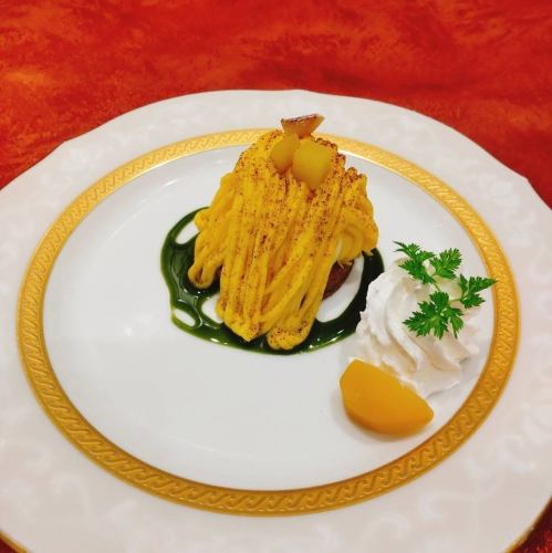 Sweet potato and wasanbon Mont Blanc