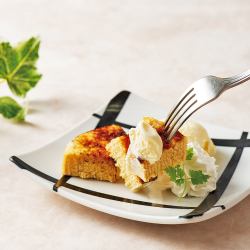 バウムクーヘンブリュレ バニラアイス添え