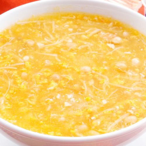 カニミソとフカヒレ入りスープ、三種具とフカヒレ入りスープ
