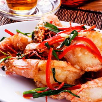 Stir-fried shrimp with shelled salt, stir-fried black beans with shrimp