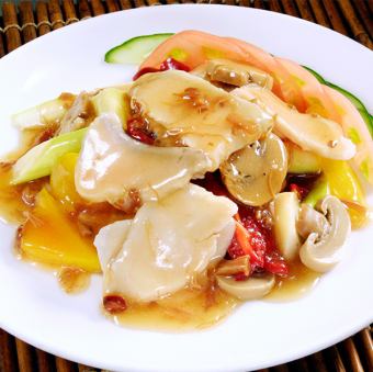 Scallops boiled in oyster sauce, scallops boiled in cream