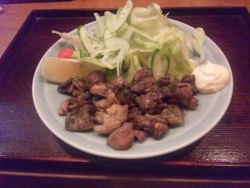 鹿児島知覧鶏、炭火焼き