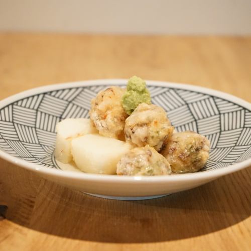 Deep-fried Amakusa octopus wasabi sauce