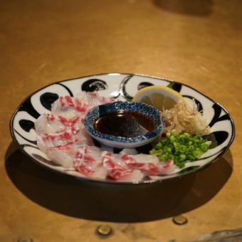 Natural red sea bream kelp 〆 sashimi ponzu