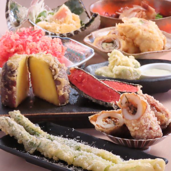 ≪女性に大人気！各種創作天ぷら◎≫海老クリーム天ぷら/アスパラパルミジャーノなど【680円/490円（税込】