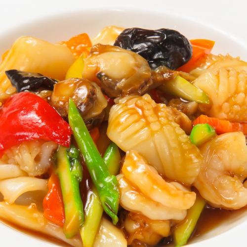 Seafood Happosai / Stir-fried Seafood with Oyster Sauce