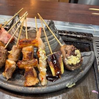 平日（月～金）17時まで限定！串焼きセット【串焼き5種+ドリンク】クーポン利用で1,600円！！