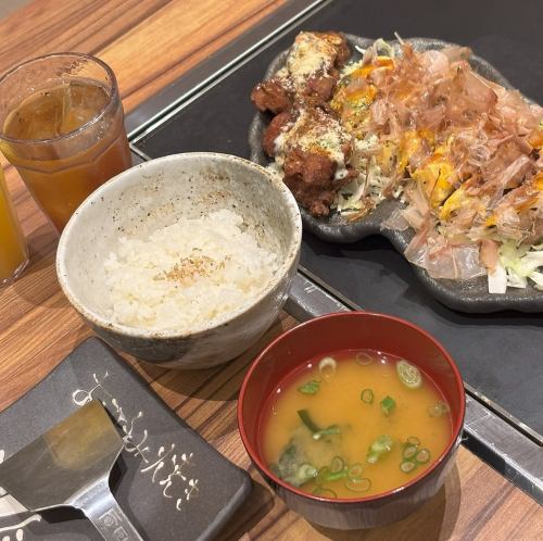 とん平焼きランチ「唐揚げ2ケ付」