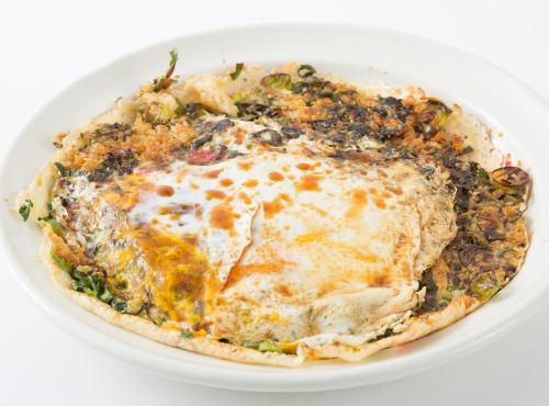 ブタキムチの入ったねぎ焼き