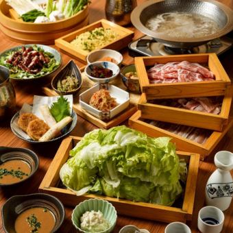 "Choose Your Own Broth: 2-Color Hot Pot Lettuce Shabu-Shabu Course" with 120-minute all-you-can-drink [7 dishes total] 6000 yen ⇒ 5000 yen