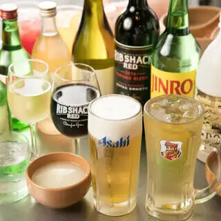 【プレミアム単品飲み放題】２時間★プレミアム飲み放題★2180円(税込み）生ビール、チャミスル