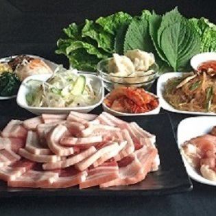 [A. All-you-can-eat Samgyeopsal + All-you-can-drink] 2-hour system (last order 90 minutes) 4,340 yen (tax included)