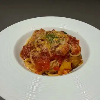 トマトと茄子のパスタ