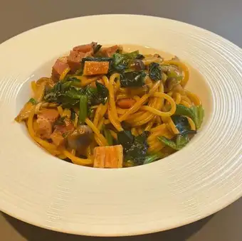 ほうれん草とベーコンの和風パスタ